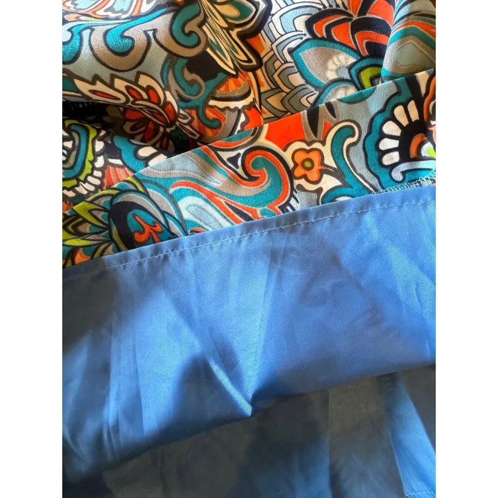 J Crew Dress‎ Women 4 Blue Jules Moonglow Paisley Gallery Boho Hippie Mini Shift